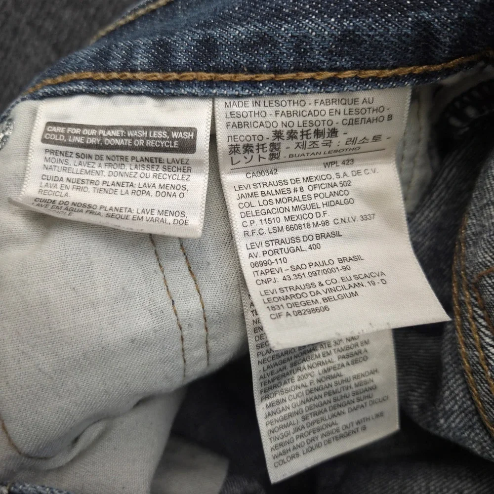 Levis 527 Mens 30x32 Blue Cotton Slim Bootcut Jeans Medium Wash Western Denim